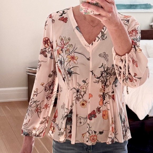 Rebecca Taylor Tops - Rebecca Taylor Floral Blouse, Size 4